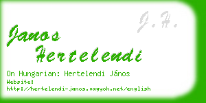 janos hertelendi business card